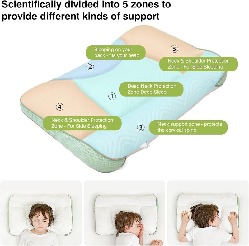 RESTIRY Toddler Pillow 2-6 Year Old, Kids Pillow for Sleeping,Partially Filled PE Hose,Supports Cervical Vertebrae,Kids Pillow for Side Sleeper, Sleeping on The Back, Traveling (Pink-Cooling) - Image 4